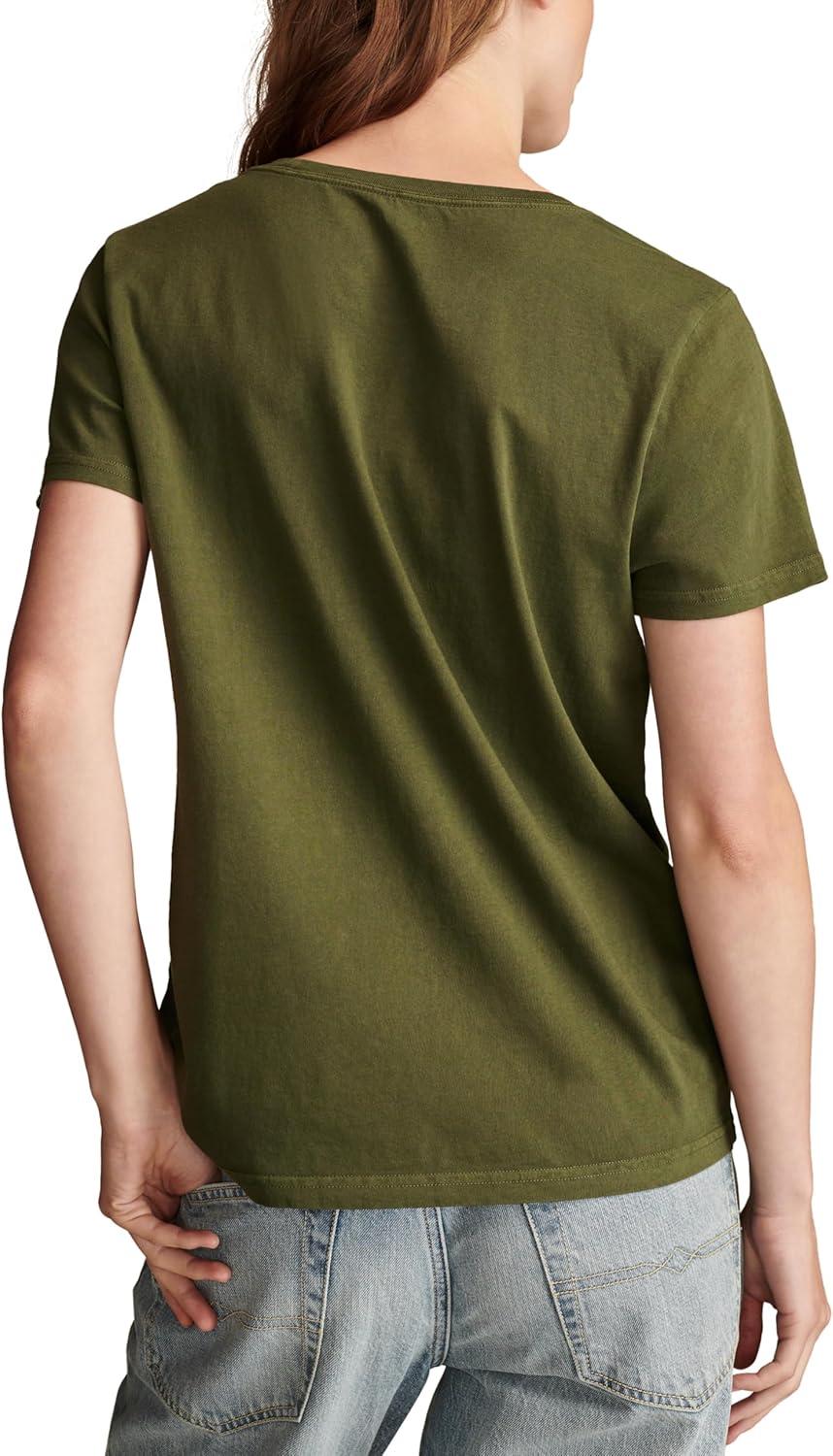image:imageLucky Brand Womens Lucky Brand Classic Crew Neck TeeRifle Green