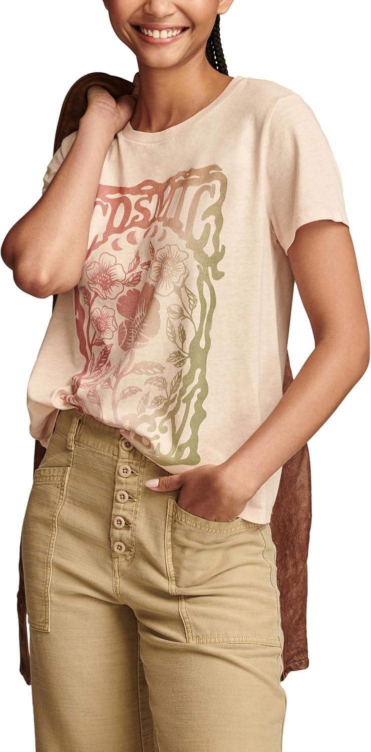 image:imageLucky Brand Womens Lucky Brand Classic Crew Neck TeeSmoke Gray