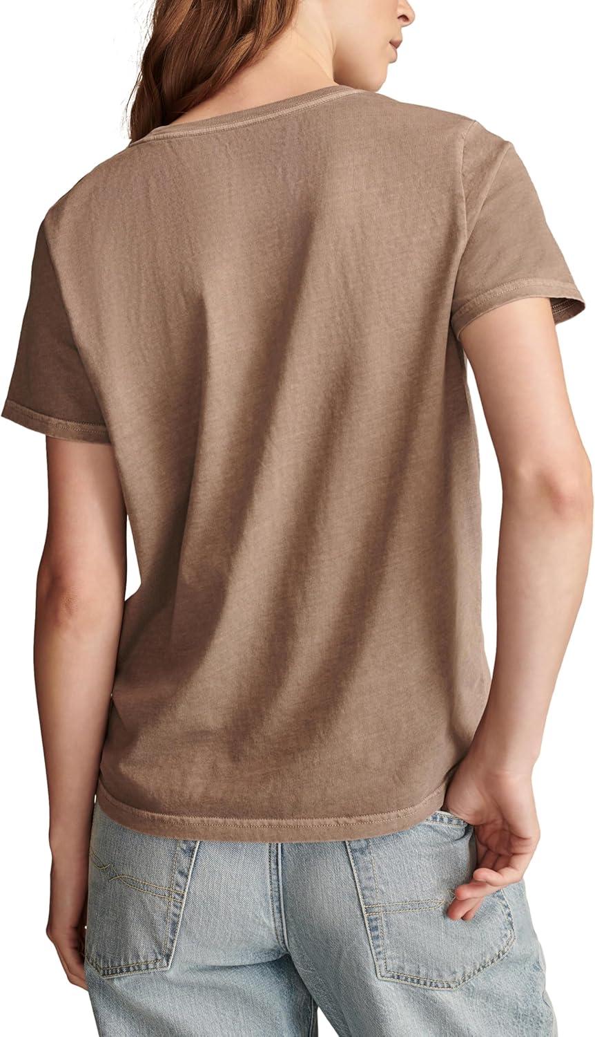 image:imageLucky Brand Womens Lucky Brand Classic Crew Neck TeeWalnut