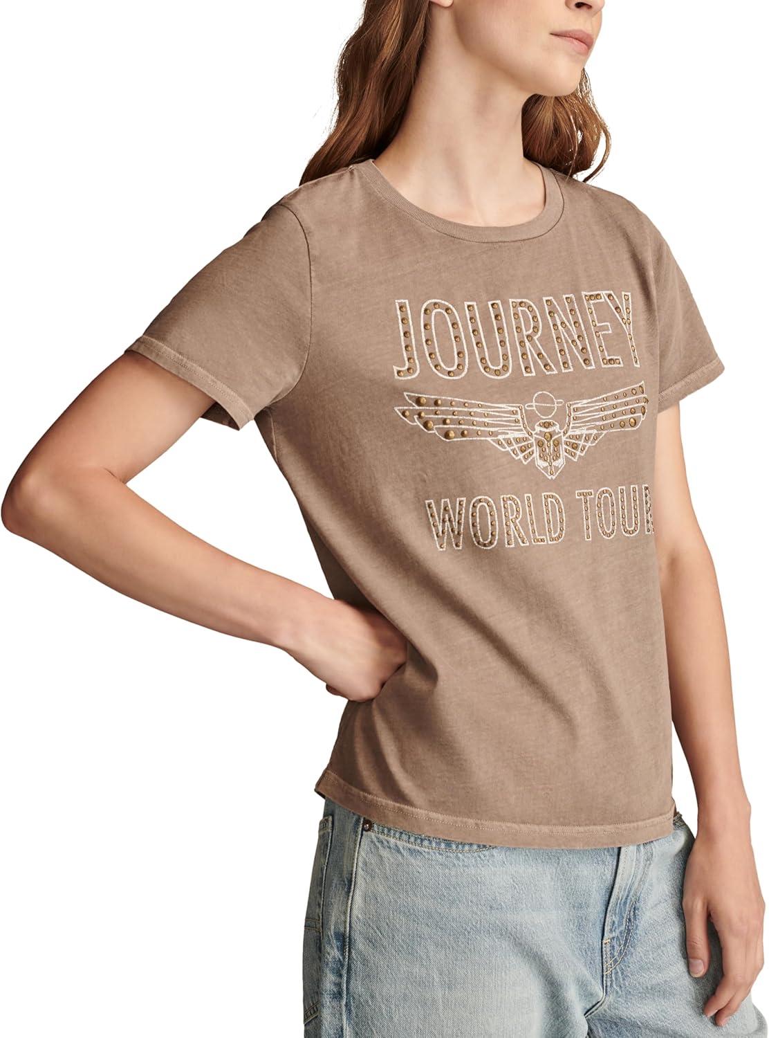 image:imageLucky Brand Womens Lucky Brand Classic Crew Neck TeeWalnut