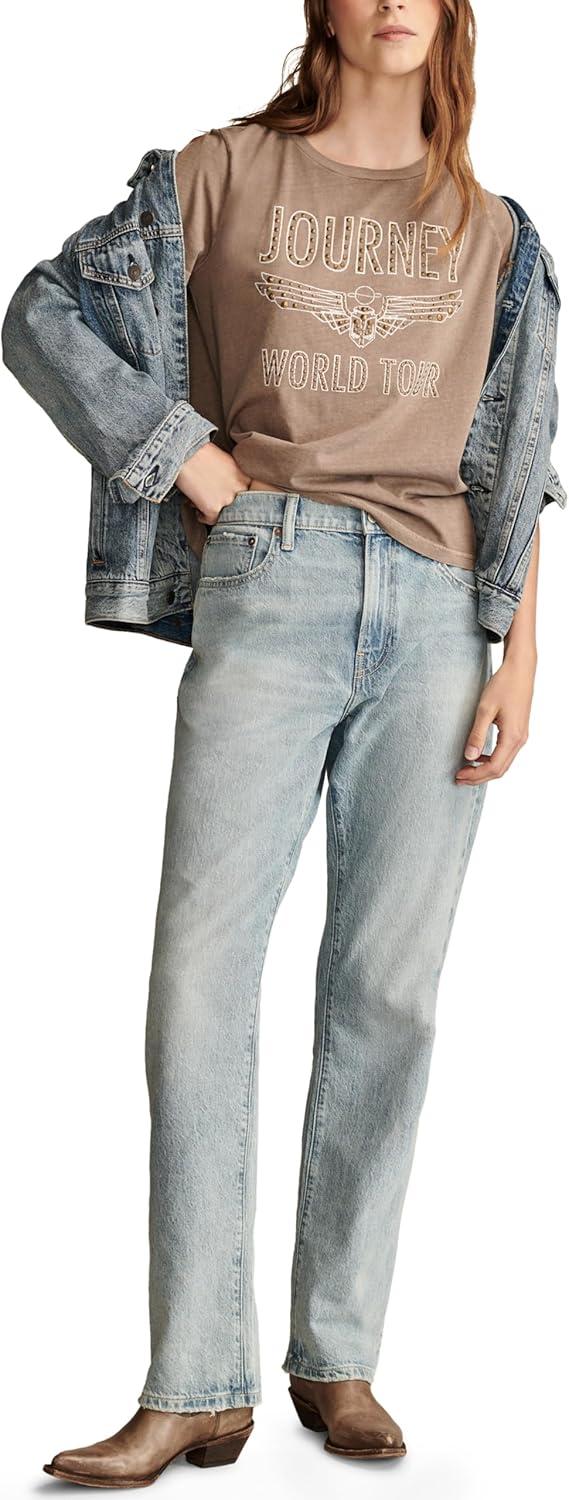 image:imageLucky Brand Womens Lucky Brand Classic Crew Neck TeeWalnut