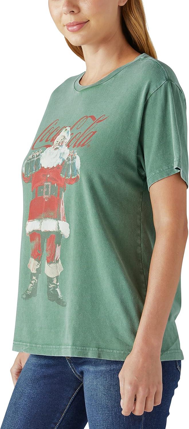 image:imageLucky Brand Womens Santa Claus Coca Cola Boyfriend TeeHunter Green