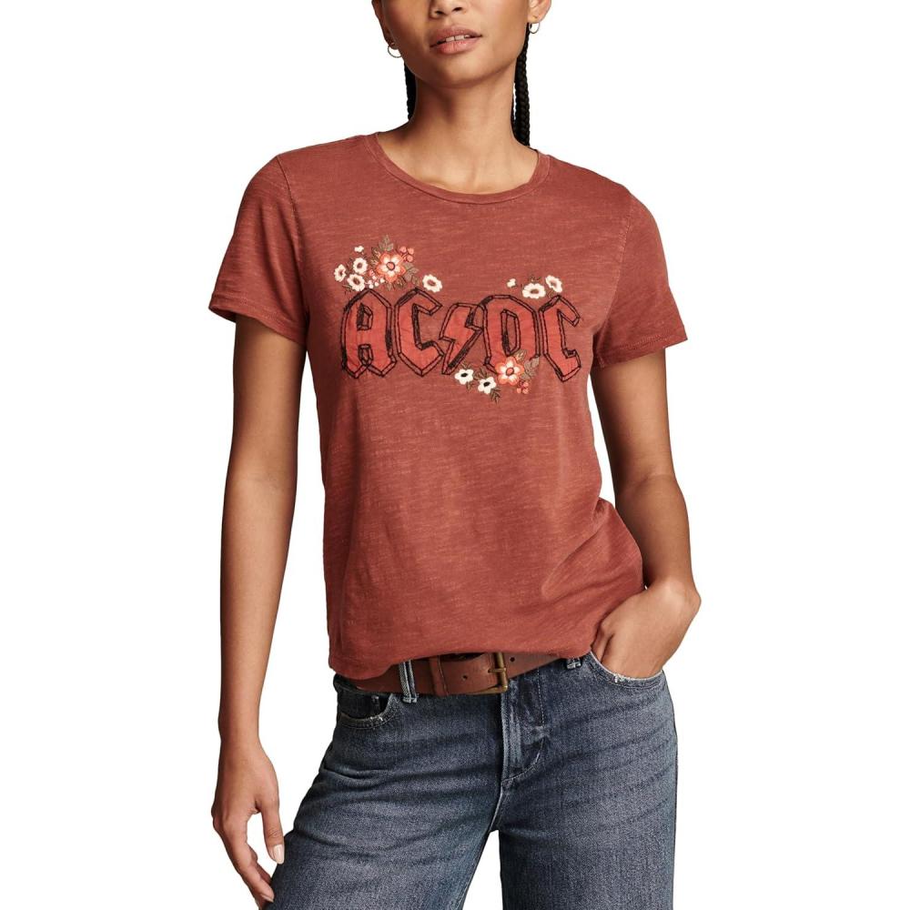 image:imageLucky Brand Womens Lucky Brand Classic Crew Neck TeeCinnabar