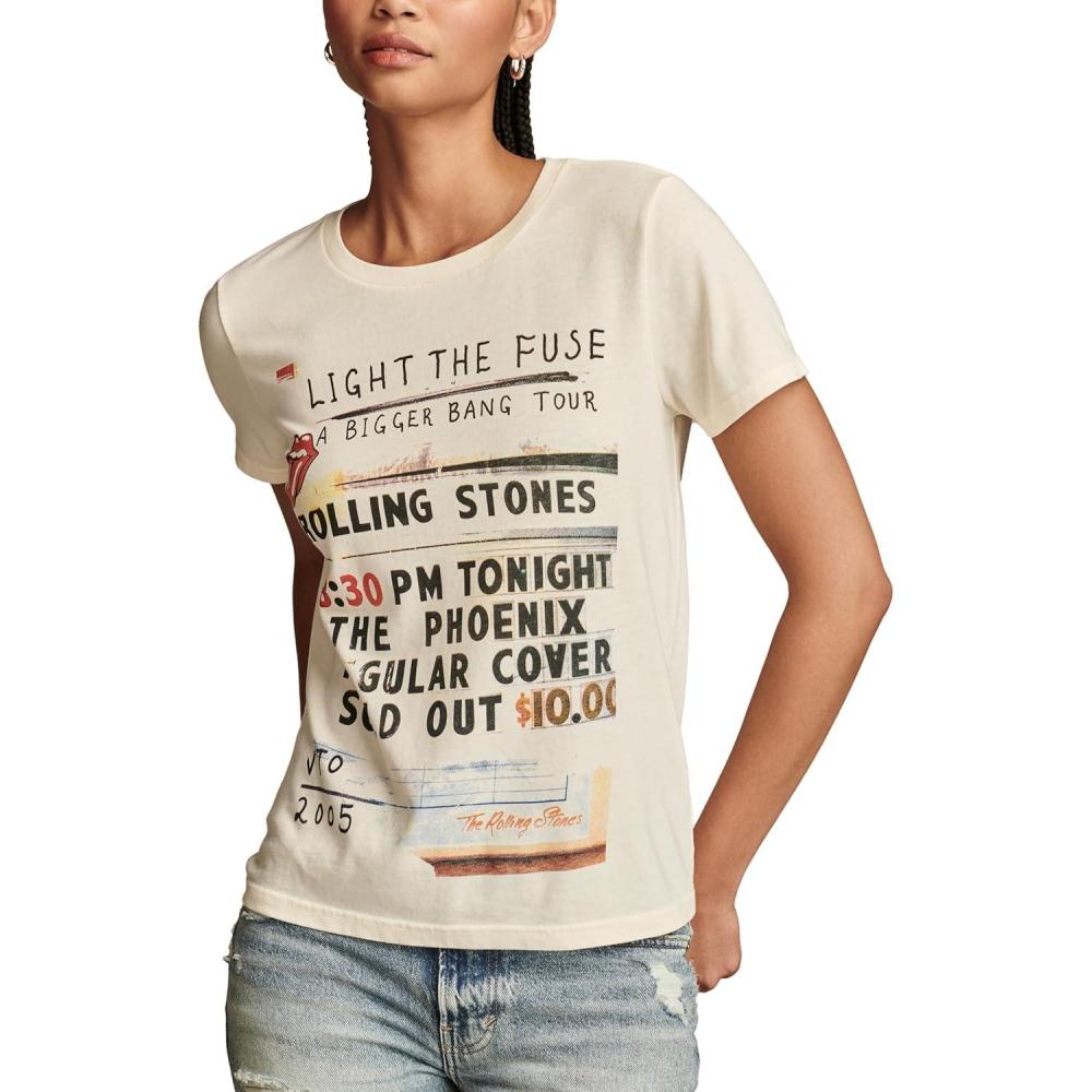 image:imageLucky Brand Womens Lucky Brand Classic Crew Neck TeeEgret