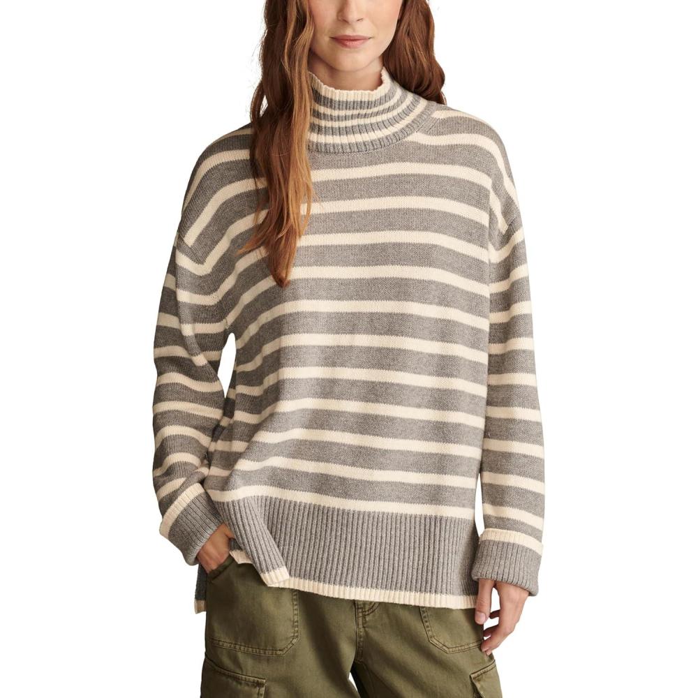 image:imageLucky Brand Womens Mock Neck TunicMhg Stripe