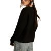 Lucky Brand Womens Cloudsoft Crew Neck Cardigan(Dark Black)