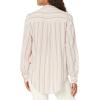 Lucky Brand Women’s Long Sleeve Button Neck Stripe Popover Top