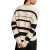 Lucky Brand Womens Notch Neck Pullover(Tofu/Black Stripe)