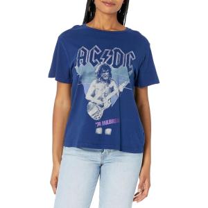 Lucky Brand Women’s ACDC Boyfriend Tee(Blue Depths)