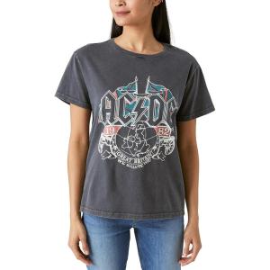 Lucky Brand Women’s ACDC Boyfriend Tee(Caviar)