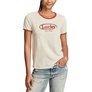 Lucky Brand Womens Lucky Brand Classic Crew Neck Tee(Lilly White)