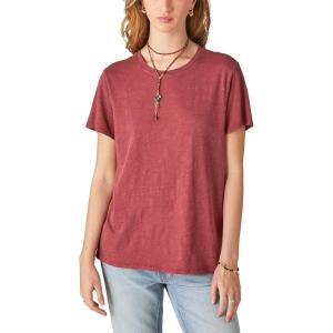 Lucky Brand Womens Lucky Brand Classic Crew Neck Tee(Pomegranate)
