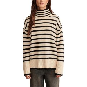 Lucky Brand Womens Mock Neck Tunic(Whitecap Grey Stripe)