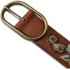 Lucky Brand Women’s Embroidered Leather Belt | Stylish | Classic | Western-Inspired | American Heritage | Jean | Pant(Embroidered & Beaded – Brown)