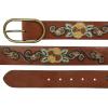 Lucky Brand Women’s Embroidered Leather Belt | Stylish | Classic | Western-Inspired | American Heritage | Jean | Pant(Embroidered & Beaded – Brown)