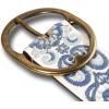 Lucky Brand Women’s Embroidered Leather Belt | Stylish | Classic | Western-Inspired | American Heritage | Jean | Pant(Embroidered – Cream/Blue)