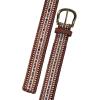Lucky Brand Women’s Embroidered Leather Belt | Stylish | Classic | Western-Inspired | American Heritage | Jean | Pant(Embroidered & Laced – Brown)