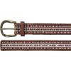 Lucky Brand Women’s Embroidered Leather Belt | Stylish | Classic | Western-Inspired | American Heritage | Jean | Pant(Embroidered & Laced – Brown)