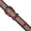 Lucky Brand Women’s Embroidered Leather Belt | Stylish | Classic | Western-Inspired | American Heritage | Jean | Pant(Embroidered & Laced – Brown)