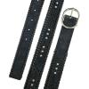 Lucky Brand Women’s Embroidered Leather Belt | Stylish | Classic | Western-Inspired | American Heritage | Jean | Pant(Suede Laced – Navy)