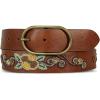 Lucky Brand Women’s Embroidered Leather Belt | Stylish | Classic | Western-Inspired | American Heritage | Jean | Pant(Embroidered & Beaded – Brown)