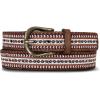 Lucky Brand Women’s Embroidered Leather Belt | Stylish | Classic | Western-Inspired | American Heritage | Jean | Pant(Embroidered & Laced – Brown)