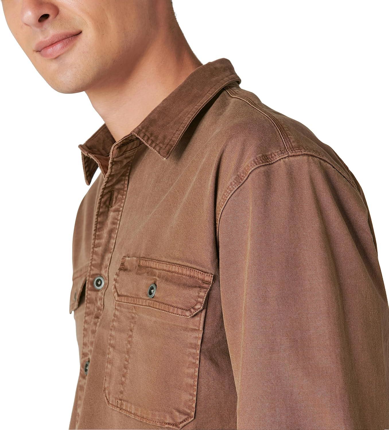 image:imageLucky Brand Mens Corduroy Collar Washed Long Sleeve ShirtCoffee Liqueur