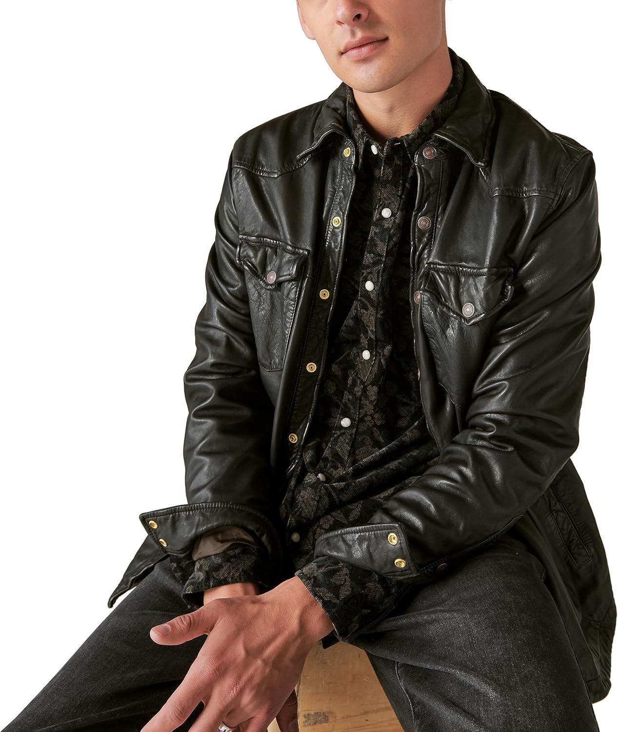 image:imageLucky Brand Mens Lucky Brand Mens Corduroy Printed Western Long Sleeve ShirtBlack Multi