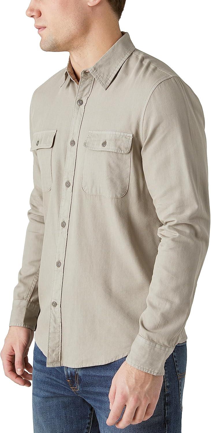 image:imageLucky Brand Mens Lucky Brand Mens Livedin Long Sleeve Utility ShirtSilver Sage