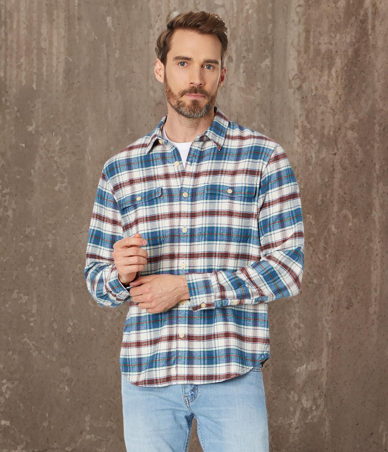 image:imageLucky Brand Mens Lucky Brand Mens Plaid Utility Cloud Soft Long Sleeve FlannelBlue Plaid