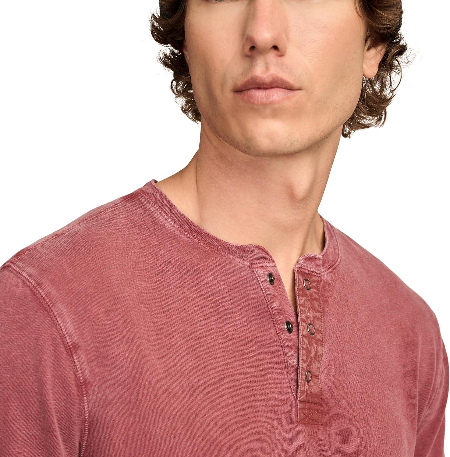 image:imageLucky Brand Mens Lucky Brand Mens Weekend Slub Jersey Jersey Long Sleeve HenleyCabernet