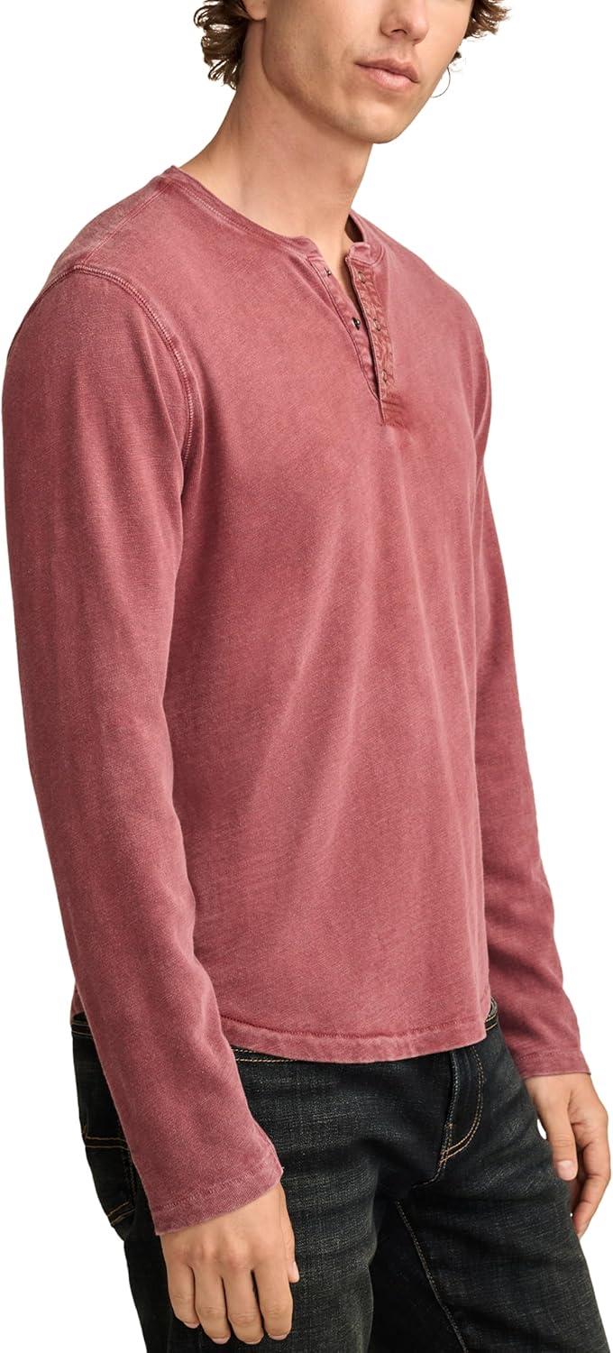 image:imageLucky Brand Mens Lucky Brand Mens Weekend Slub Jersey Jersey Long Sleeve HenleyCabernet