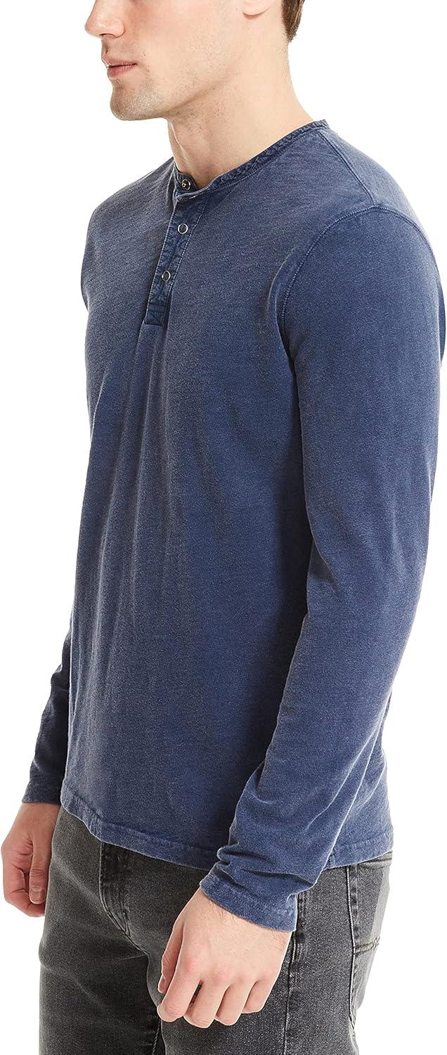 image:imageLucky Brand Mens Lucky Brand Mens Weekend Slub Jersey Jersey Long Sleeve HenleyInsignia Blue