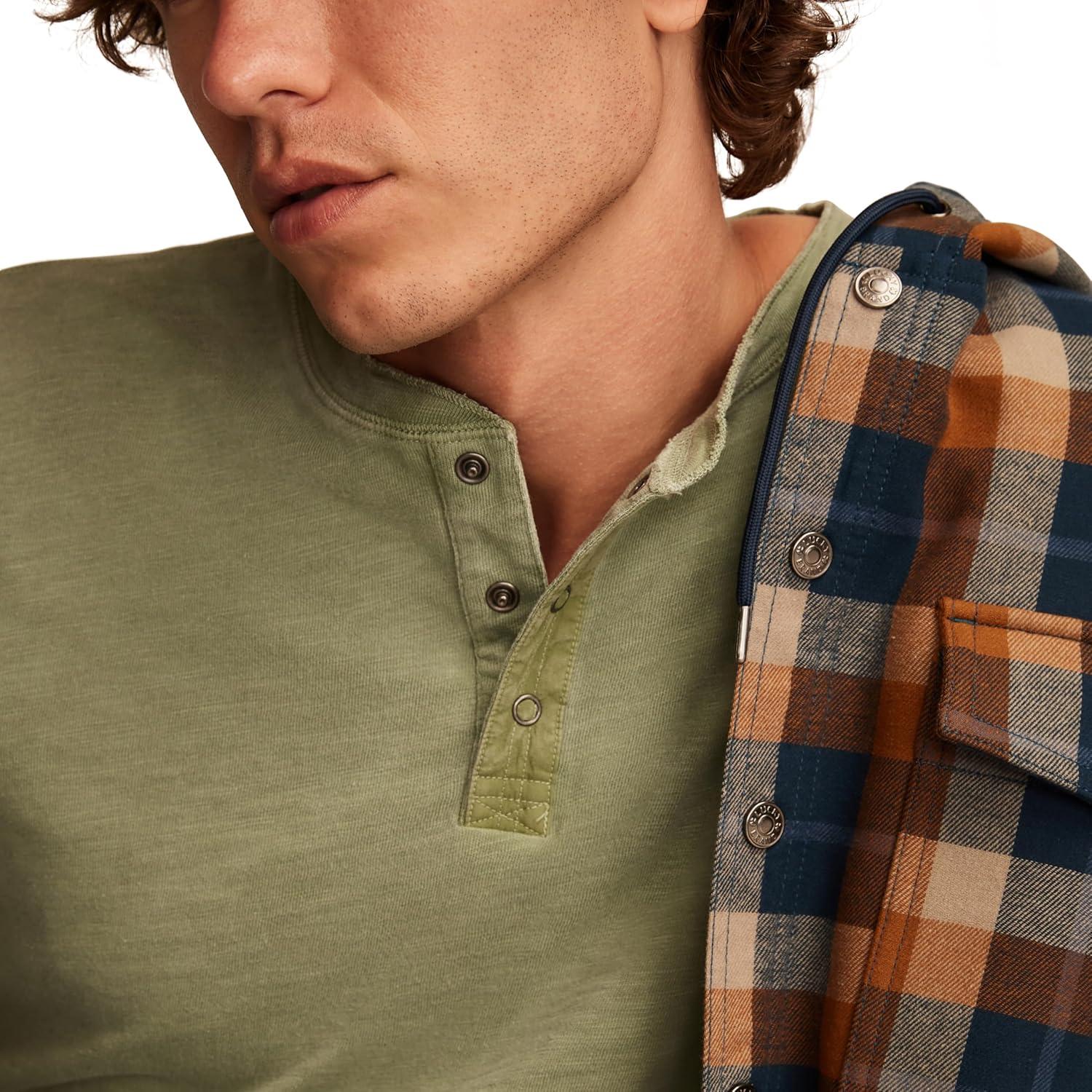 image:imageLucky Brand Mens Lucky Brand Mens Weekend Slub Jersey Jersey Long Sleeve HenleyLily Pad