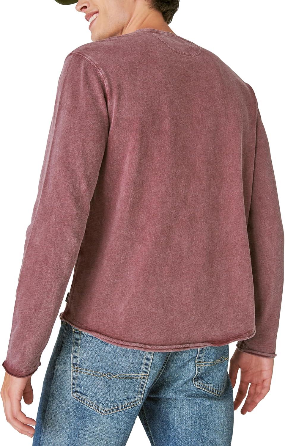 image:imageLucky Brand Mens Lucky Brand Mens Weekend Slub Jersey Jersey Long Sleeve HenleyMaroon Banner