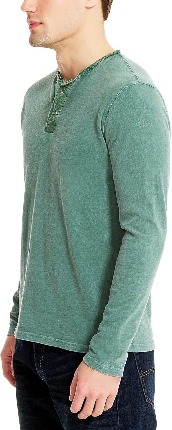 image:imageLucky Brand Mens Lucky Brand Mens Weekend Slub Jersey Jersey Long Sleeve HenleyMyrtle