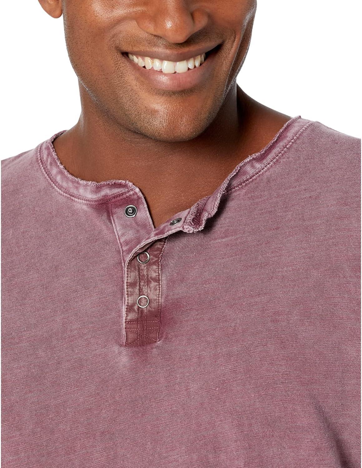 image:imageLucky Brand Mens Lucky Brand Mens Weekend Slub Jersey Jersey Long Sleeve HenleyPort Royale