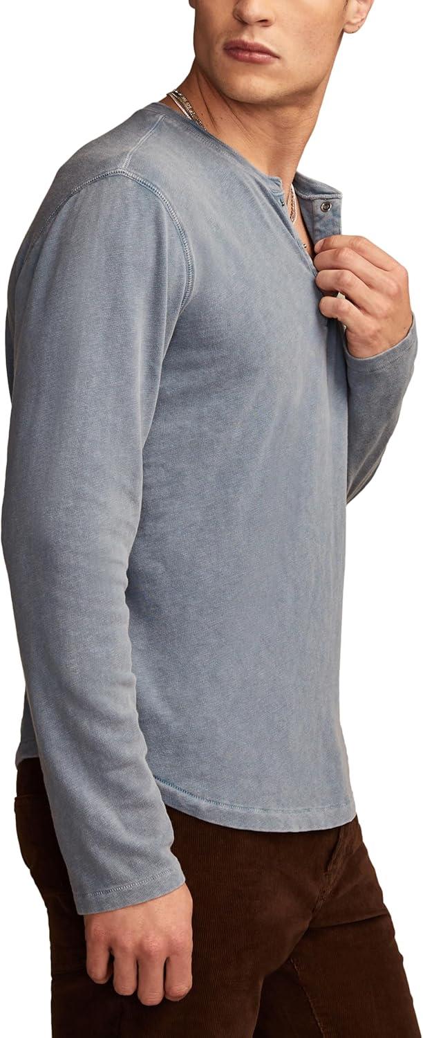 image:imageLucky Brand Mens Lucky Brand Mens Weekend Slub Jersey Jersey Long Sleeve HenleyProvincial Blue