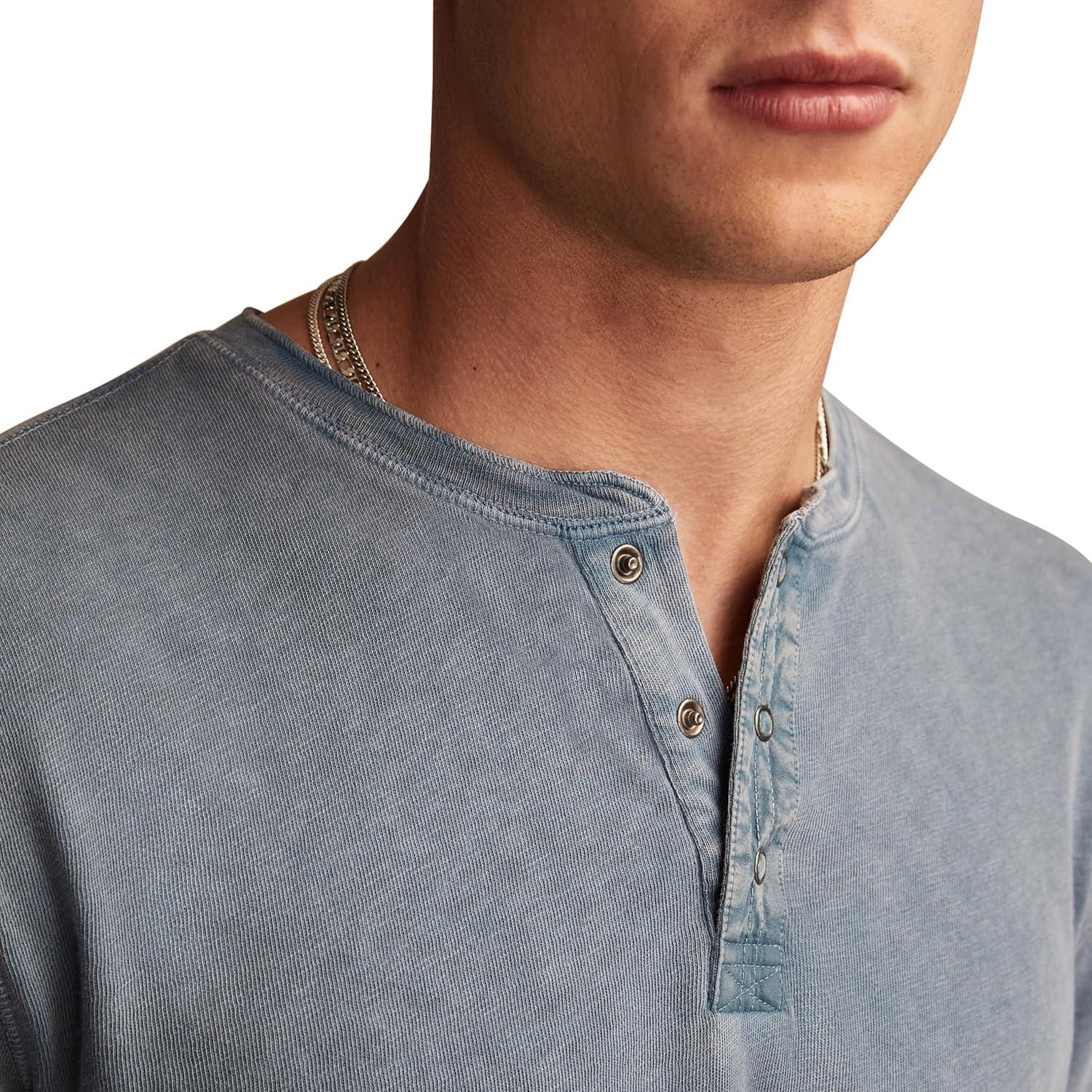 image:imageLucky Brand Mens Lucky Brand Mens Weekend Slub Jersey Jersey Long Sleeve HenleyProvincial Blue