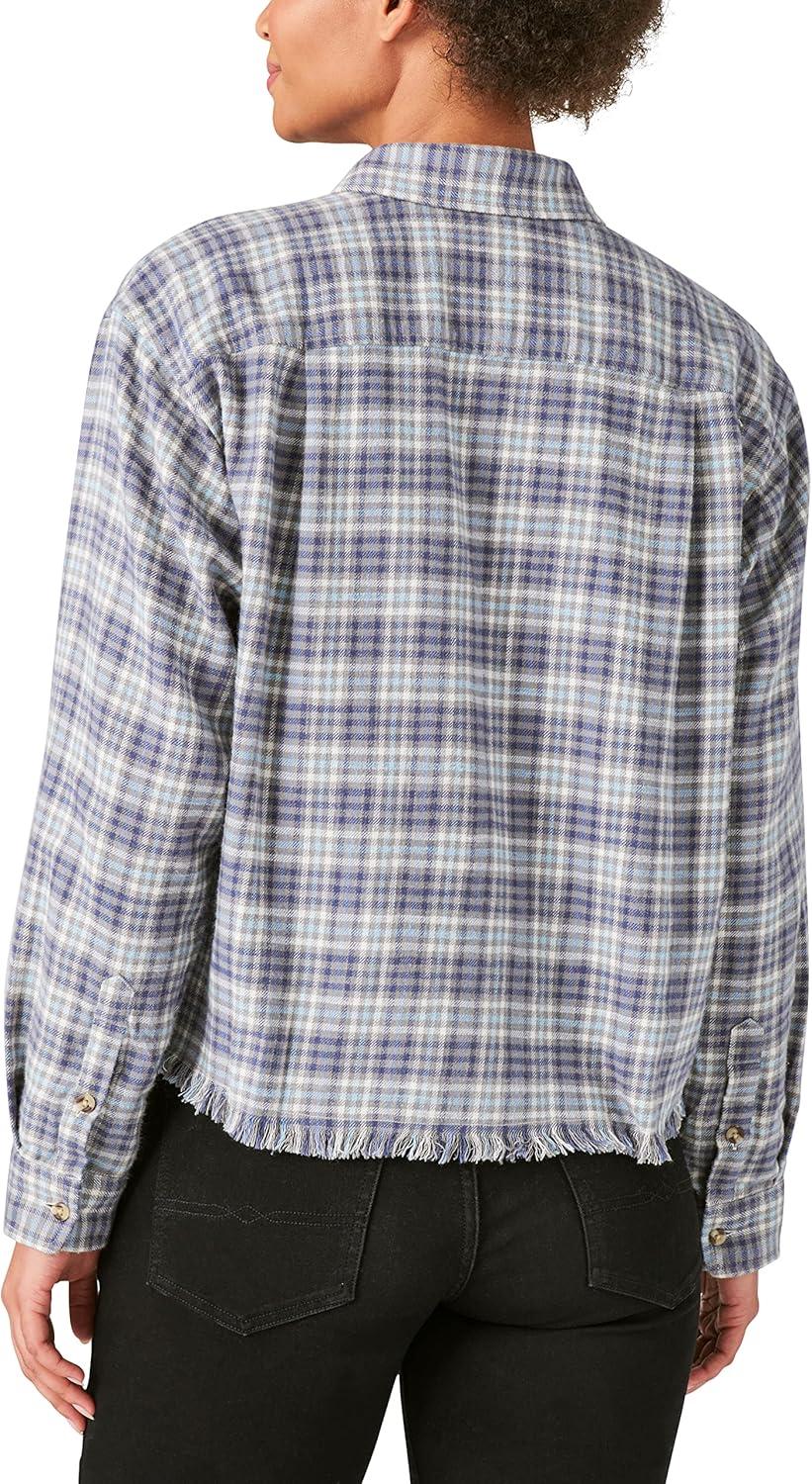 image:imageLucky Brand Mens Plaid Dobby Western Long Sleeve ShirtGrey Plaid