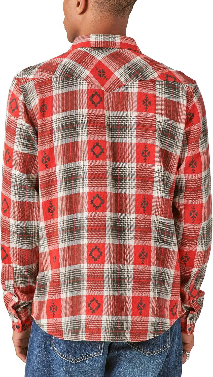 image:imageLucky Brand Mens Plaid Dobby Western Long Sleeve ShirtRed Plaid