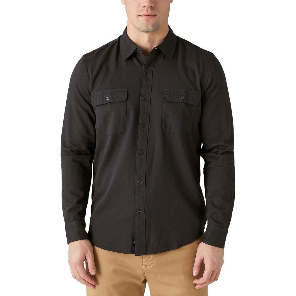 image:imageLucky Brand Mens Lucky Brand Mens Livedin Long Sleeve Utility ShirtPhantom