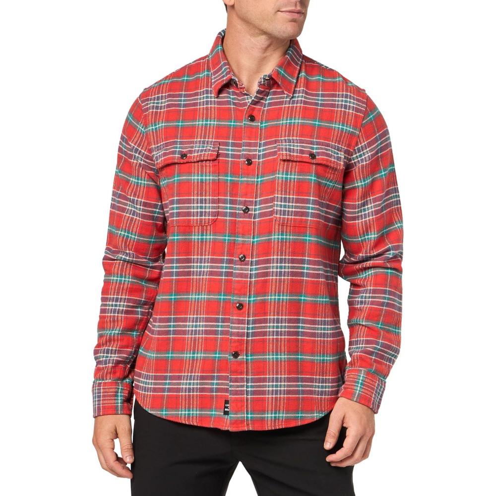 image:imageLucky Brand Mens Lucky Brand Mens Plaid Utility Cloud Soft Long Sleeve FlannelRed Plaid