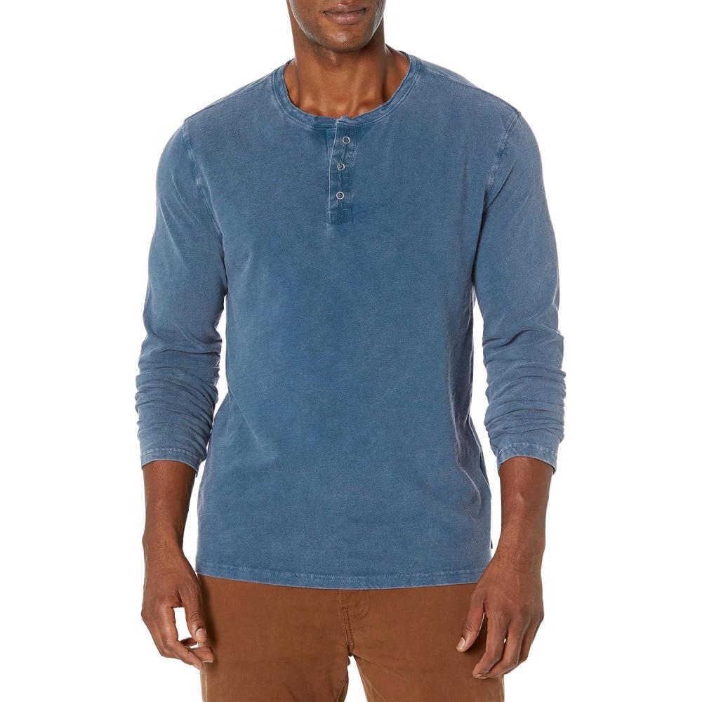 image:imageLucky Brand Mens Lucky Brand Mens Weekend Slub Jersey Jersey Long Sleeve HenleyInsignia Blue