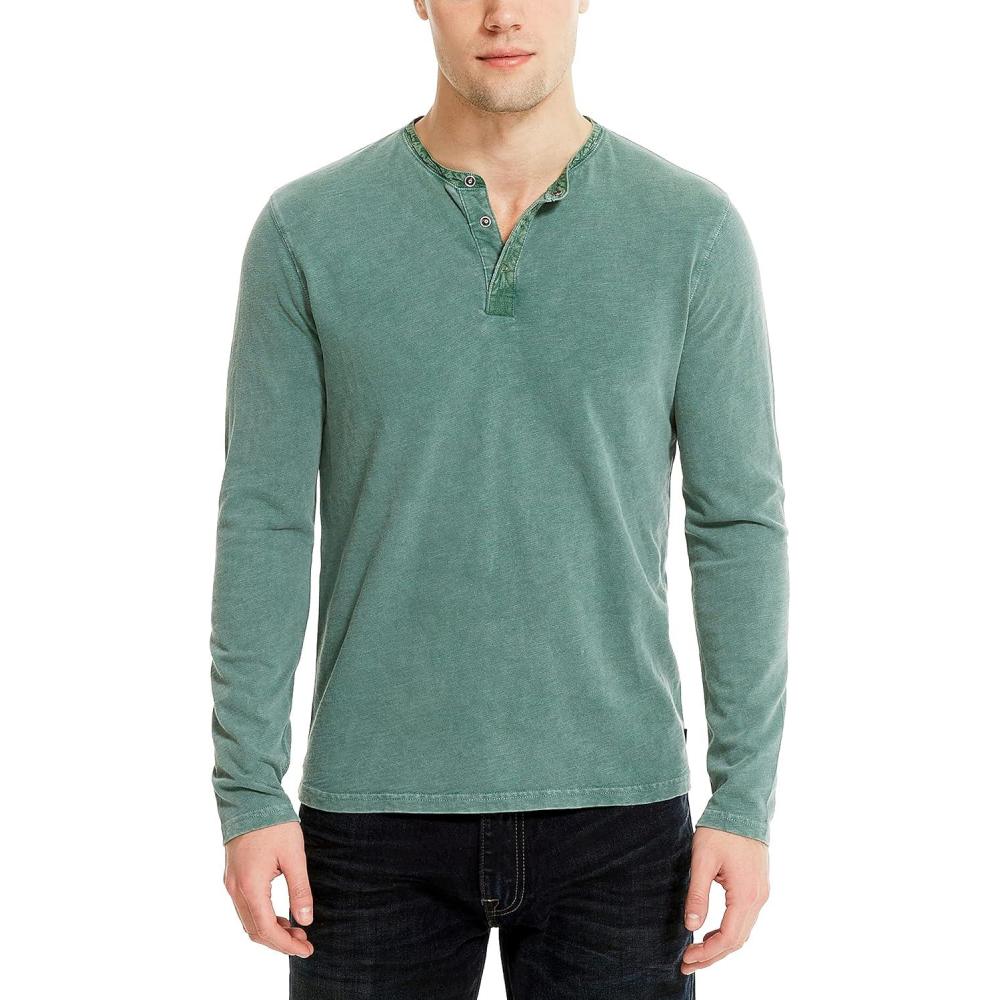 image:imageLucky Brand Mens Lucky Brand Mens Weekend Slub Jersey Jersey Long Sleeve HenleyMyrtle
