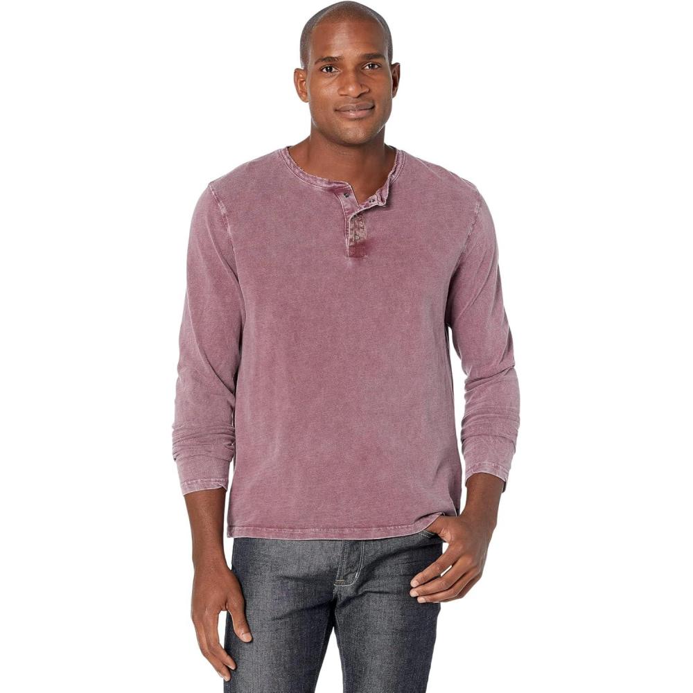 image:imageLucky Brand Mens Lucky Brand Mens Weekend Slub Jersey Jersey Long Sleeve HenleyPort Royale