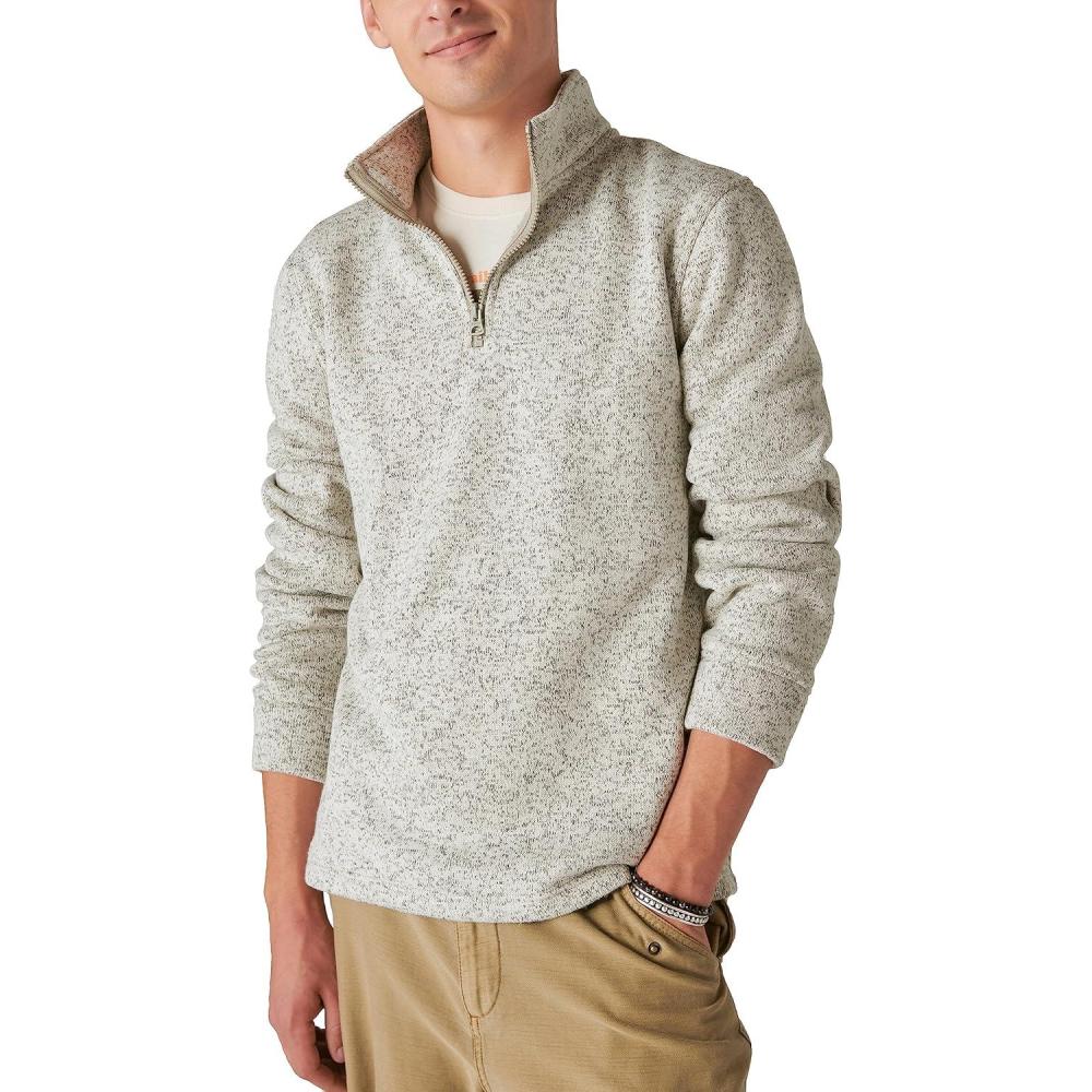 image:imageLucky Brand mens Lucky Brand Mens Los Feliz Half Zip Mockneck104 Cream