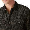 Lucky Brand Mens Lucky Brand Men’s Corduroy Printed Western Long Sleeve Shirt(Black Multi)