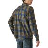 Lucky Brand Mens Lucky Brand Men’s Plaid Indigo Western Long Sleeve Shirt(Green Plaid)