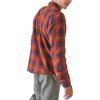 Lucky Brand Mens Lucky Brand Men’s Plaid Indigo Western Long Sleeve Shirt(Red Plaid)